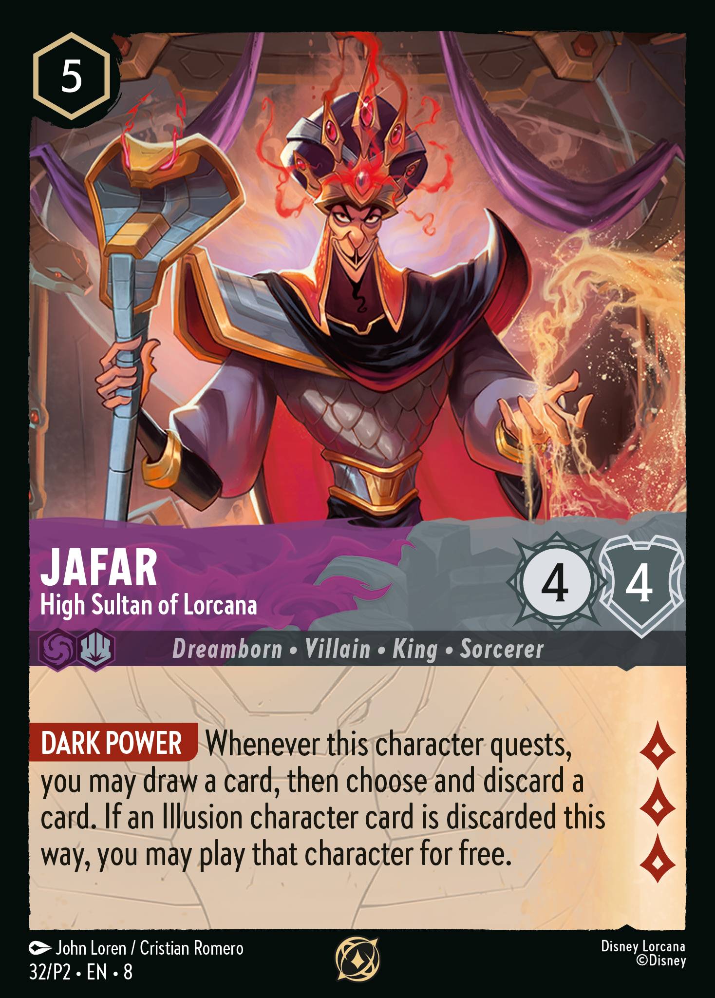Jafar — High Sultan of Lorcana Disney Lorcana card