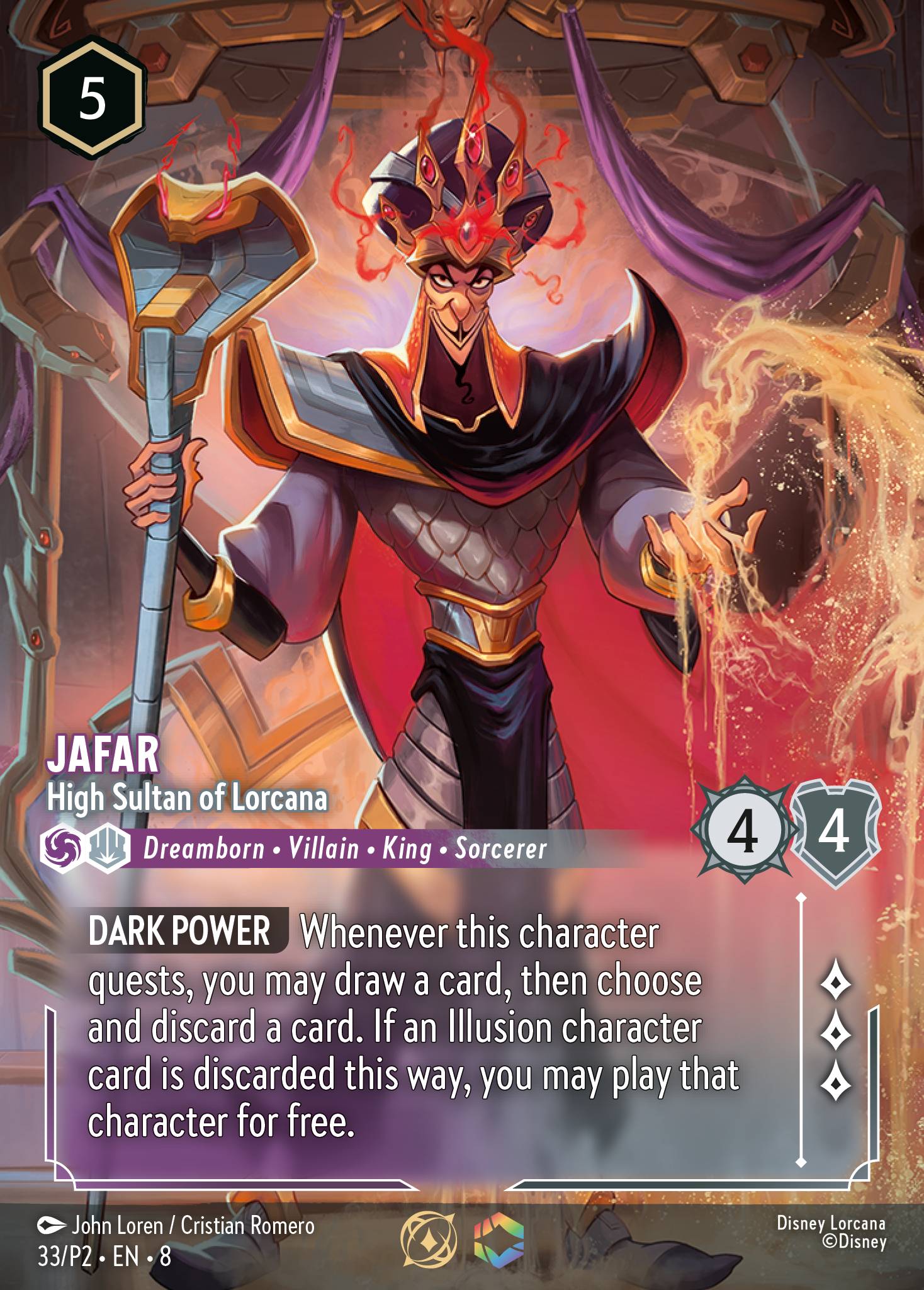 Jafar — High Sultan of Lorcana Disney Lorcana card