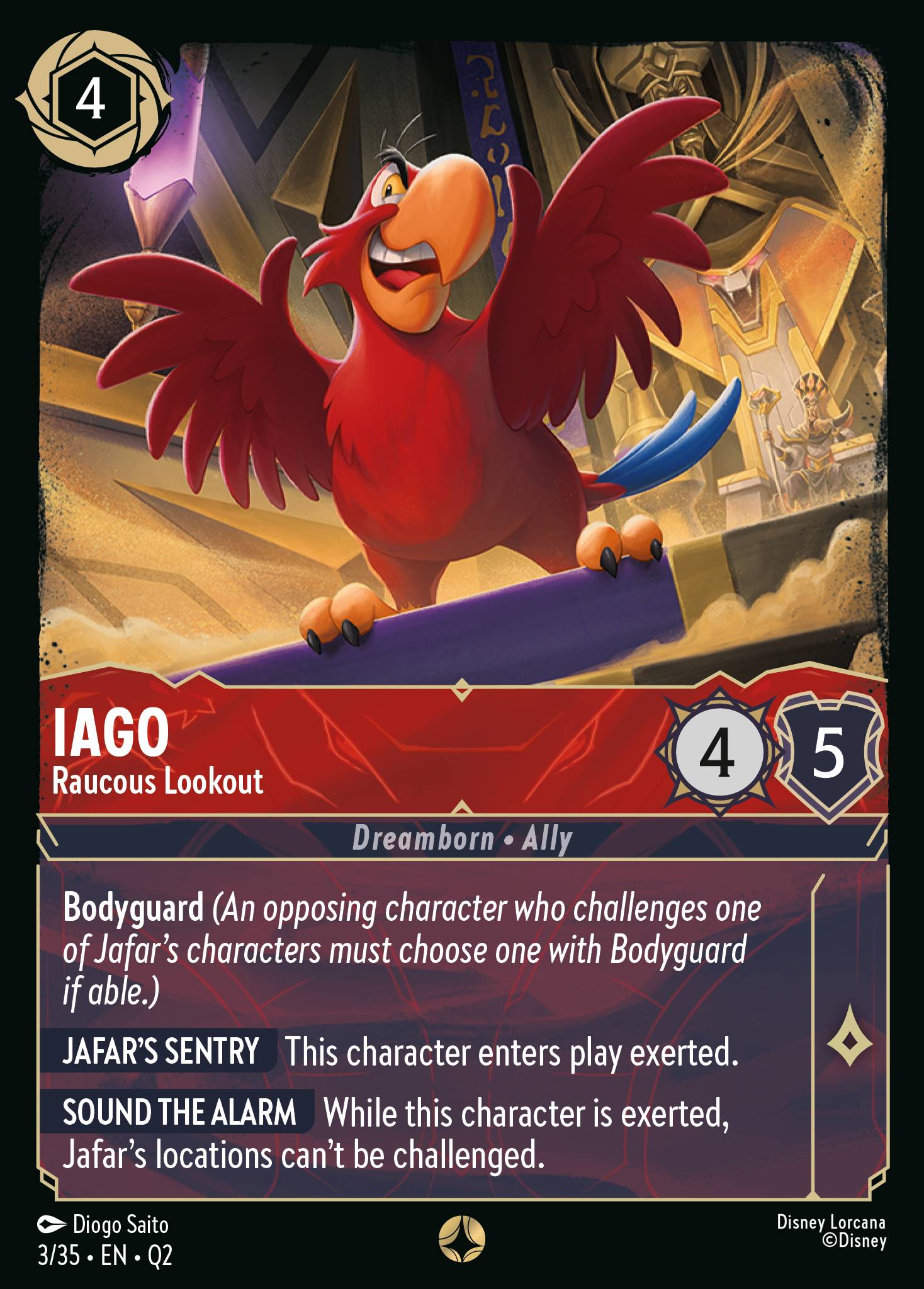 Iago — Raucous Lookout Disney Lorcana card