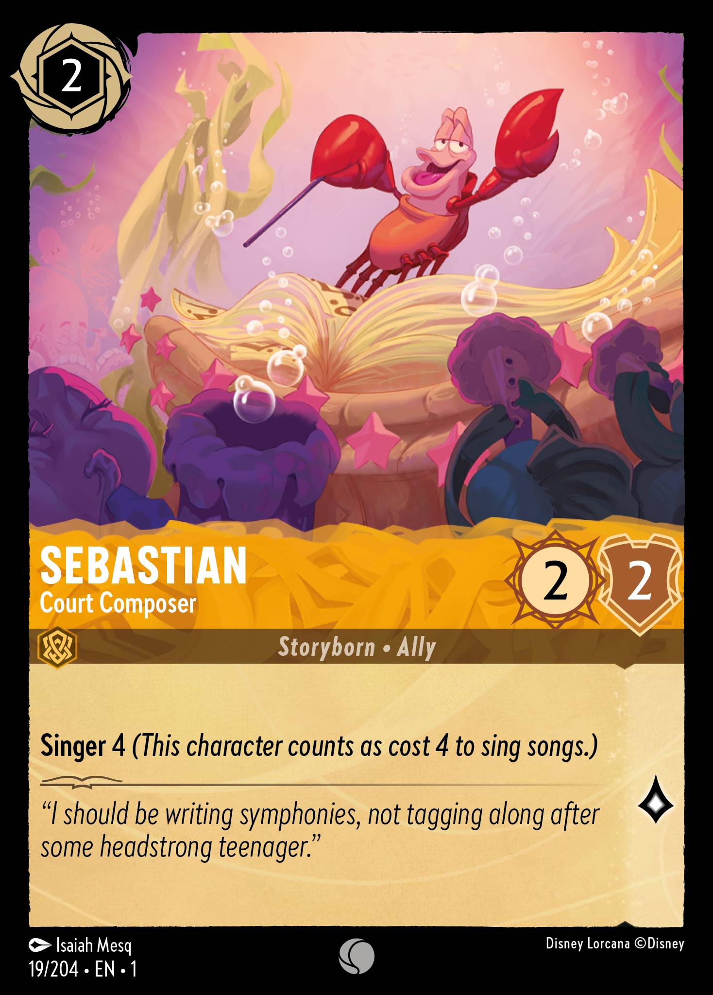 Sebastian — Court Composer Disney Lorcana card