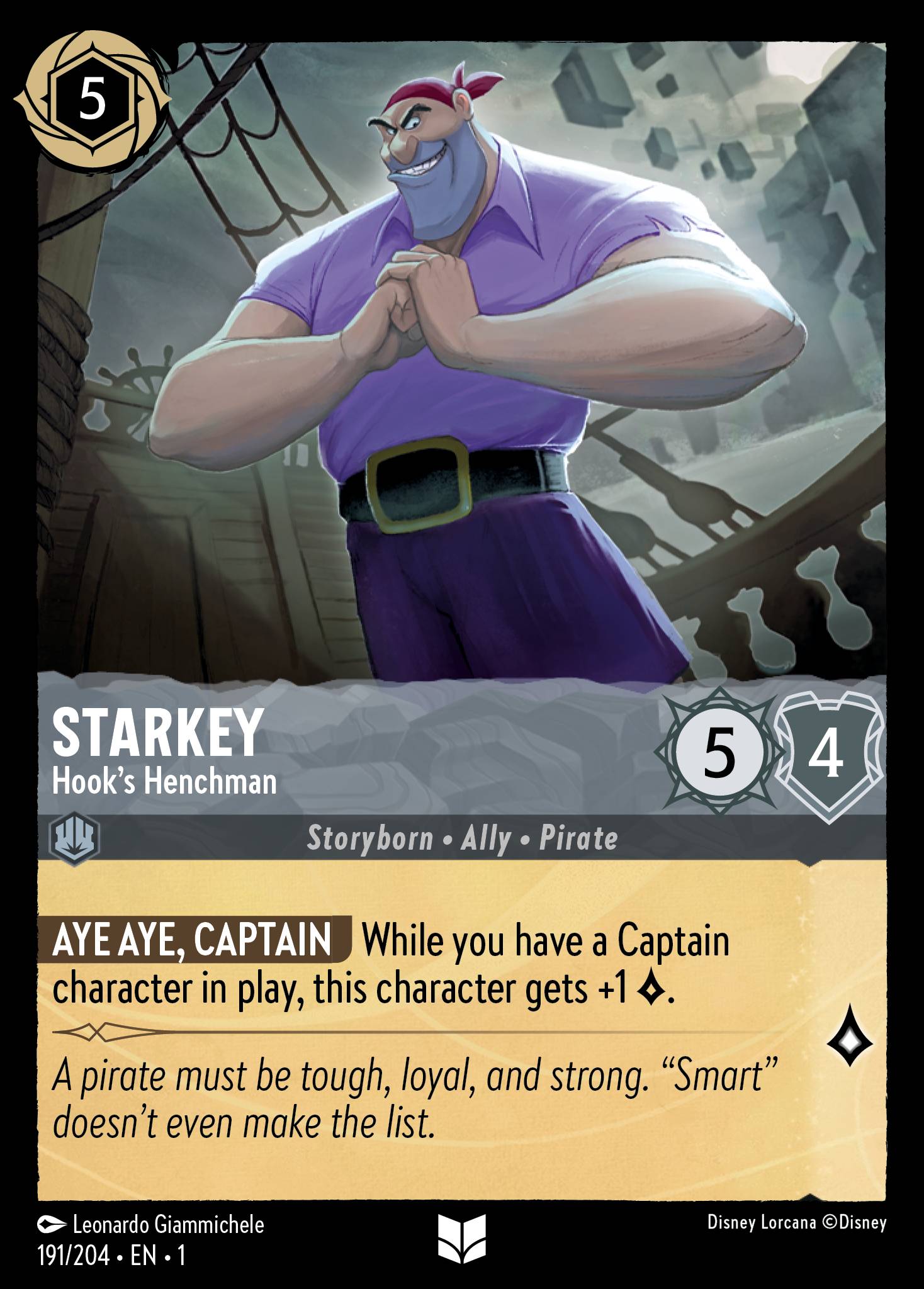 Starkey — Hook’s Henchman Disney Lorcana card