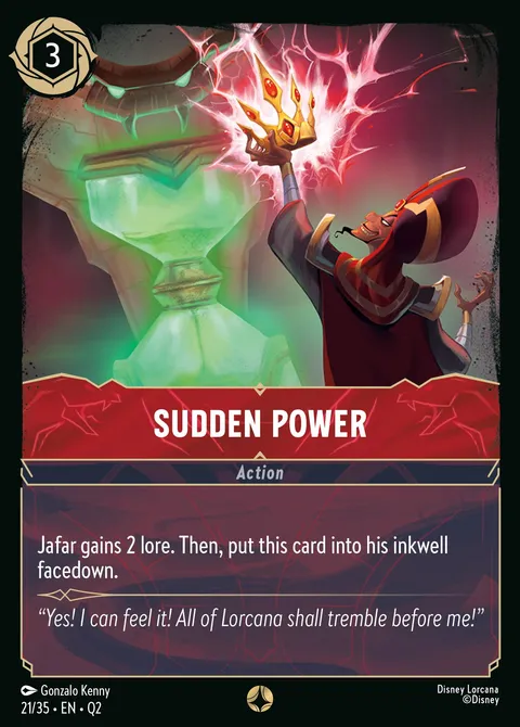 Sudden Power Disney Lorcana card
