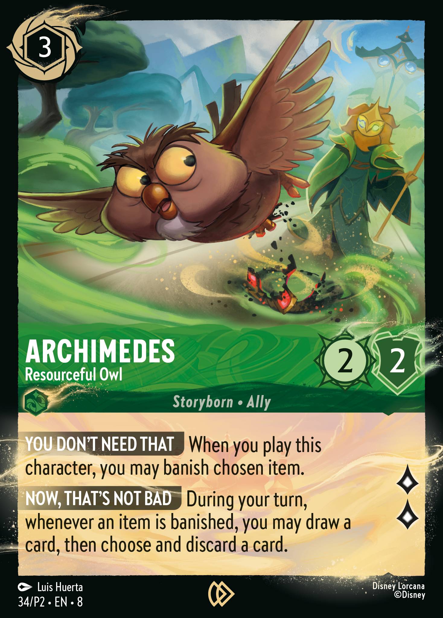 Archimedes — Resourceful Owl Disney Lorcana card