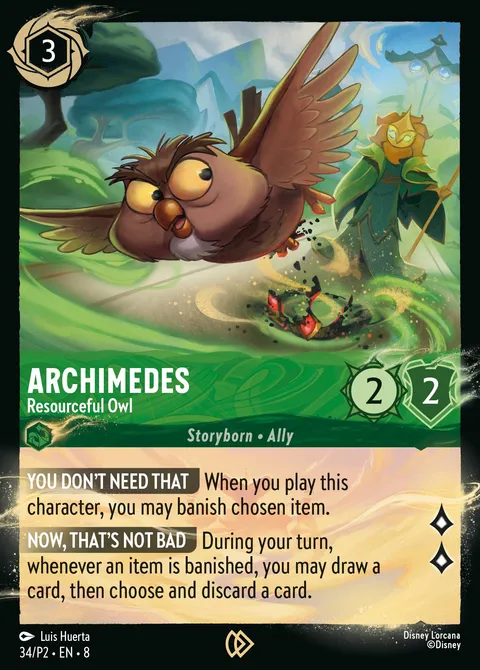 Archimedes — Resourceful Owl Disney Lorcana card