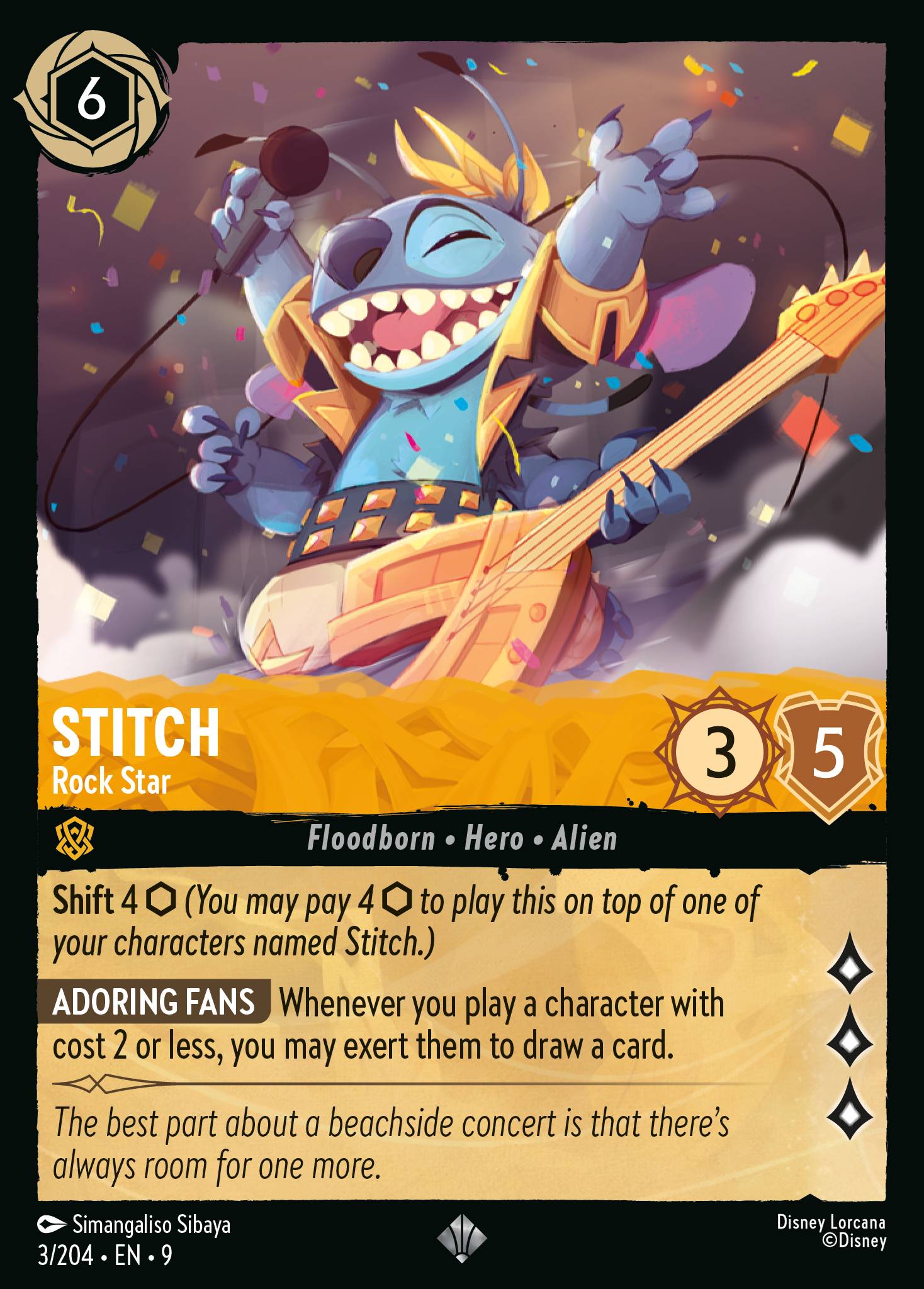 Stitch — Rock Star Disney Lorcana card