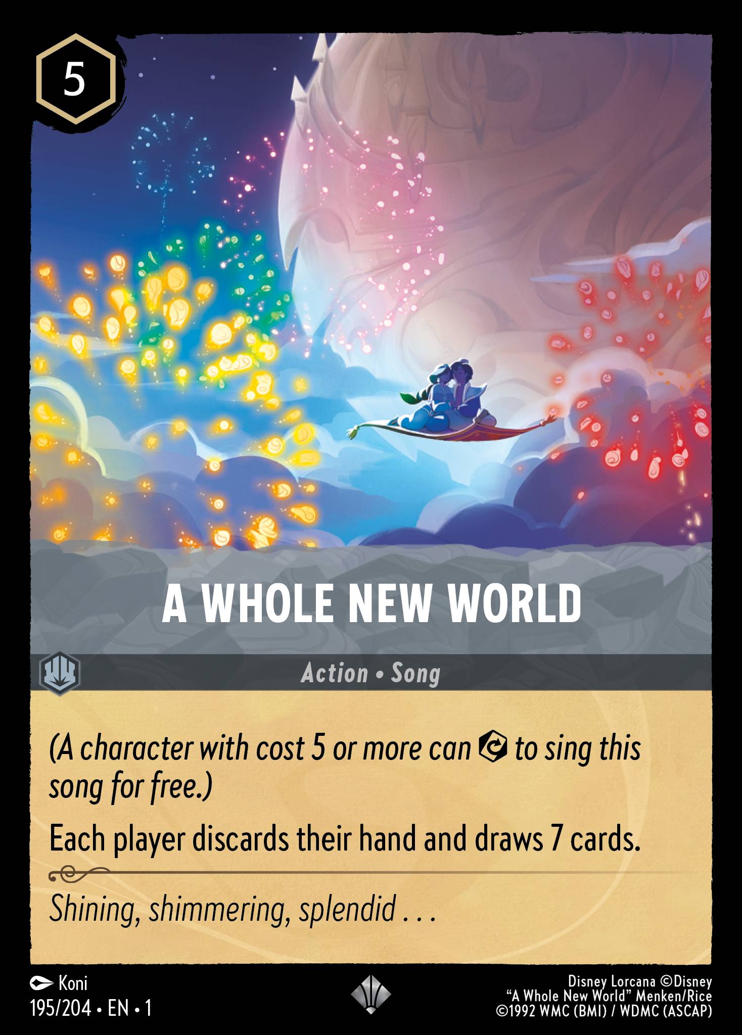 A Whole New World Disney Lorcana card