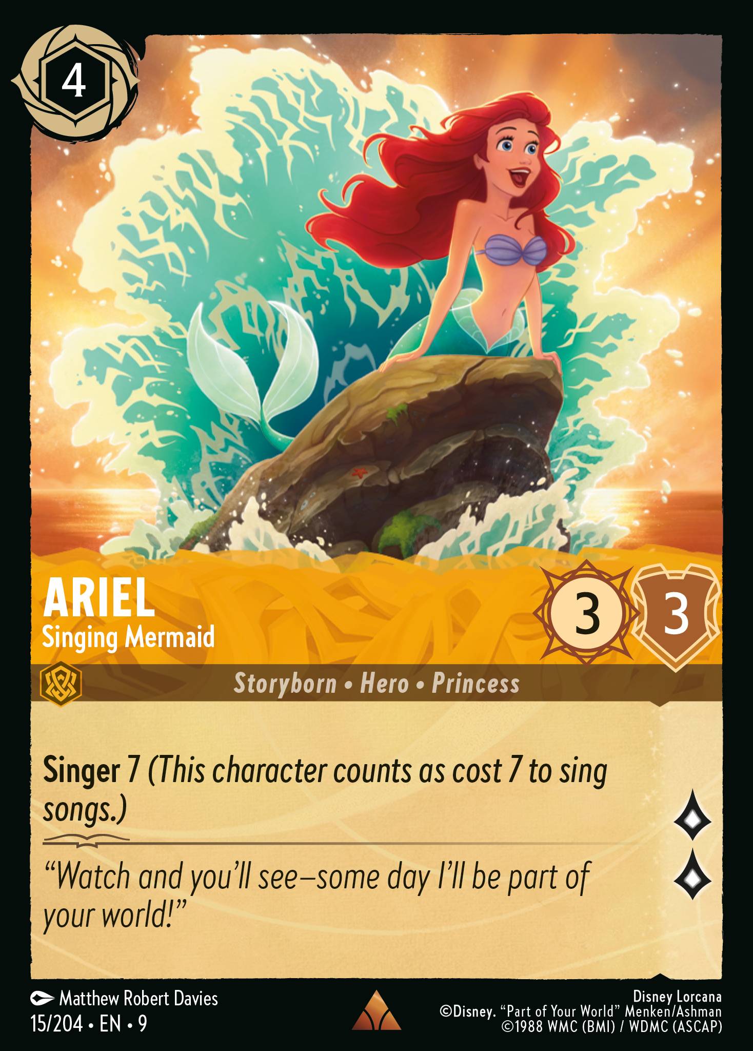 Ariel — Singing Mermaid Disney Lorcana card