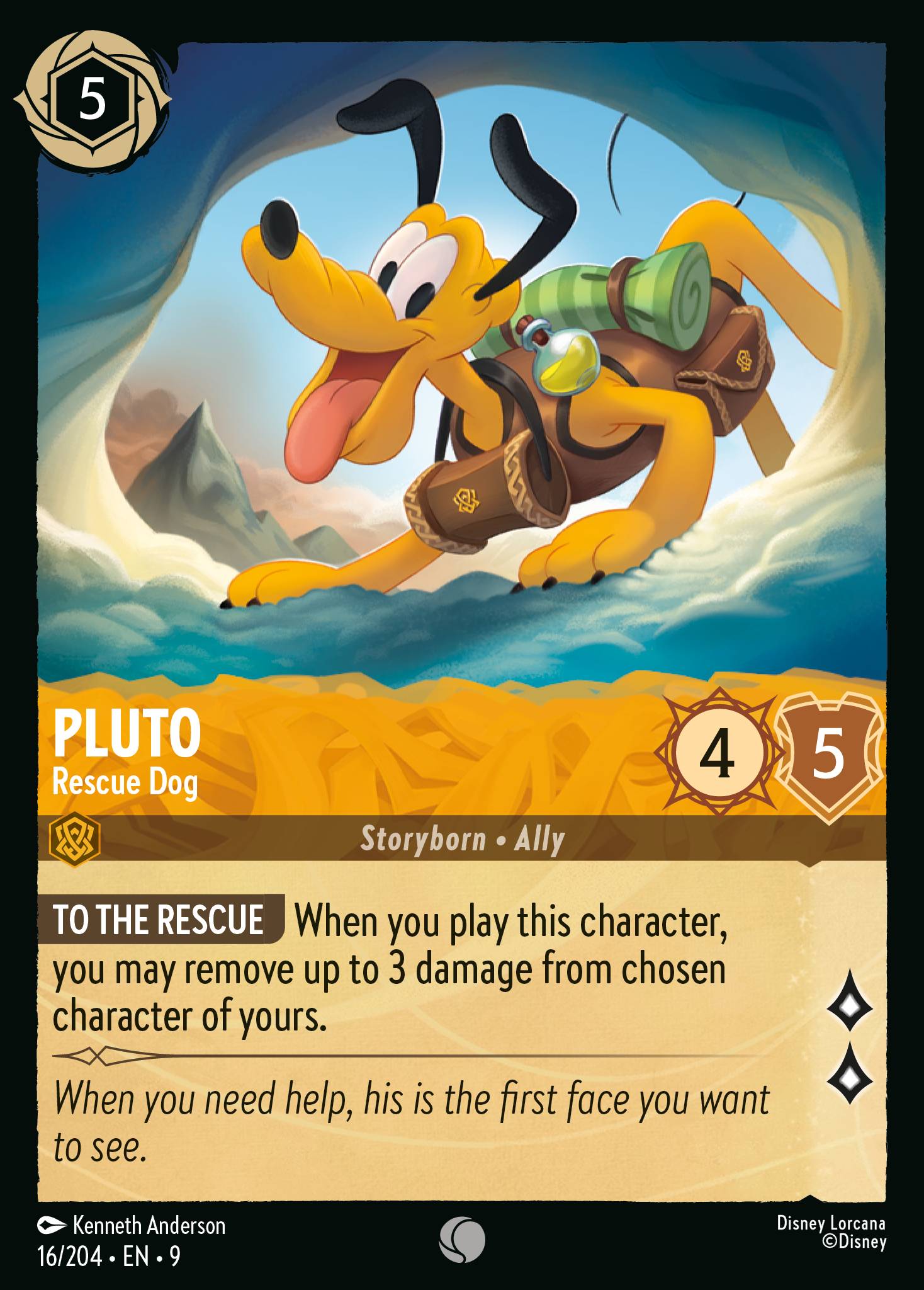 Pluto — Rescue Dog Disney Lorcana card