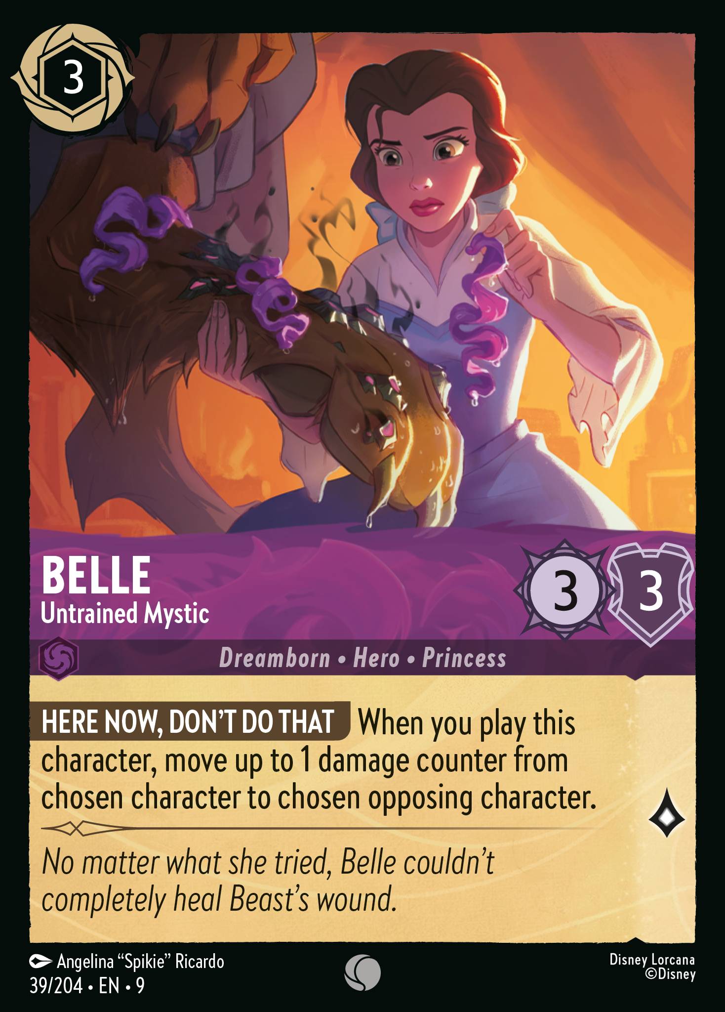 Belle — Untrained Mystic Disney Lorcana card