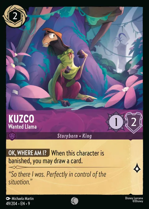 Kuzco — Wanted Llama Disney Lorcana card