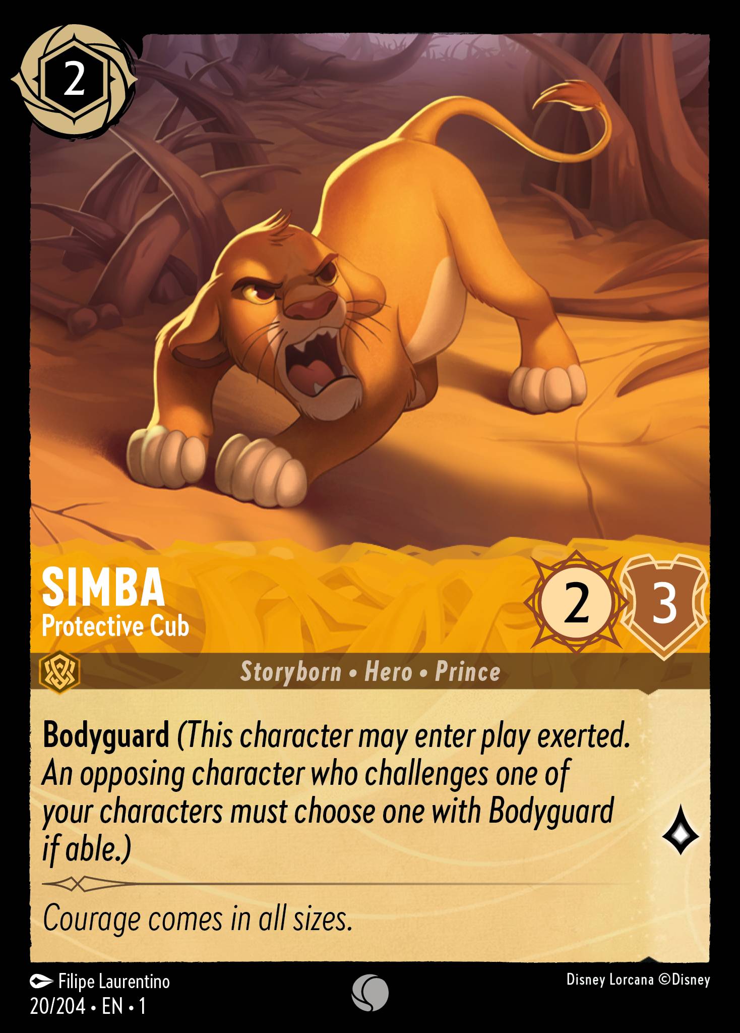 Simba — Protective Cub Disney Lorcana card