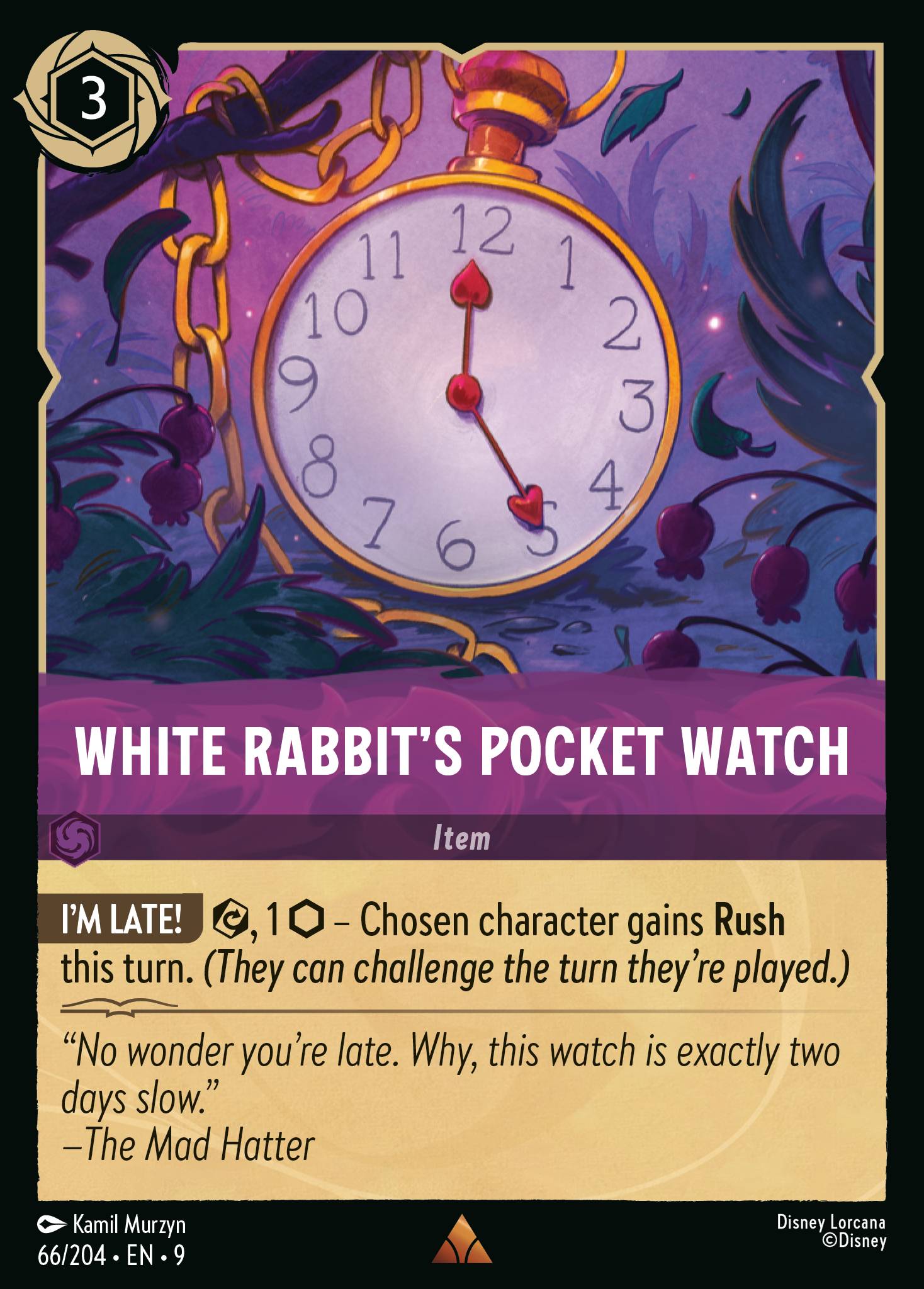 White Rabbit’s Pocket Watch Disney Lorcana card