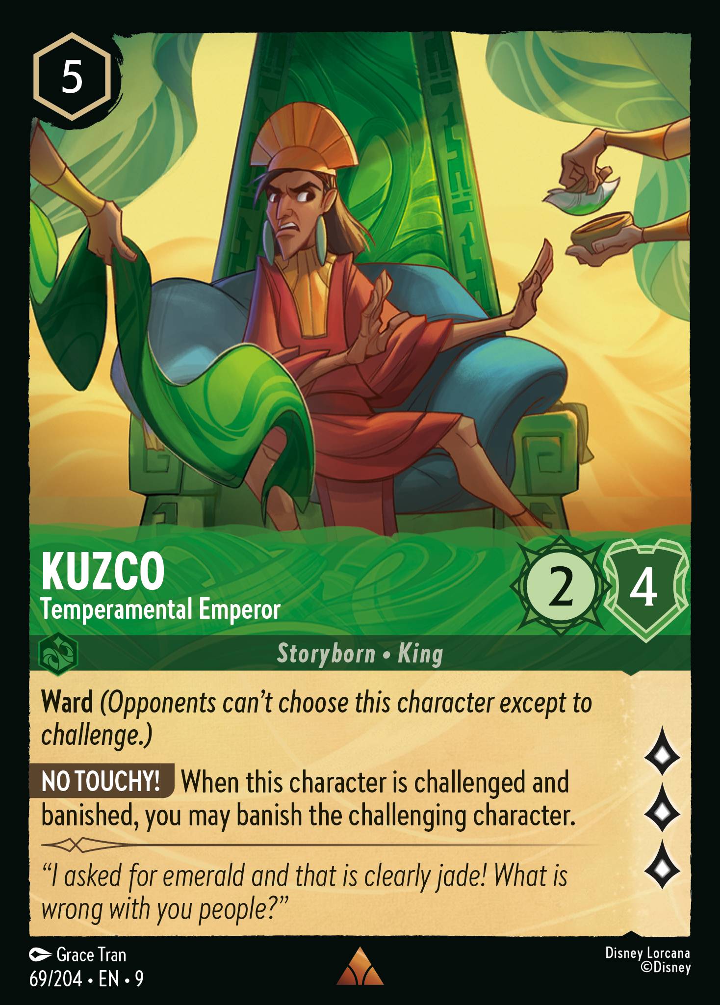 Kuzco — Temperamental Emperor Disney Lorcana card