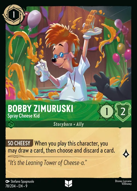 Bobby Zimuruski — Spray Cheese Kid Disney Lorcana card