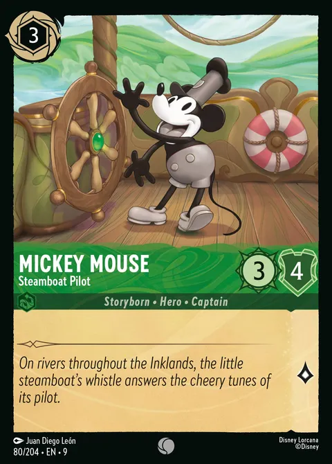 Mickey Mouse — Steamboat Pilot Disney Lorcana card