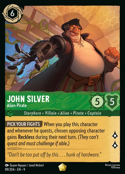 John Silver — Alien Pirate Disney Lorcana card
