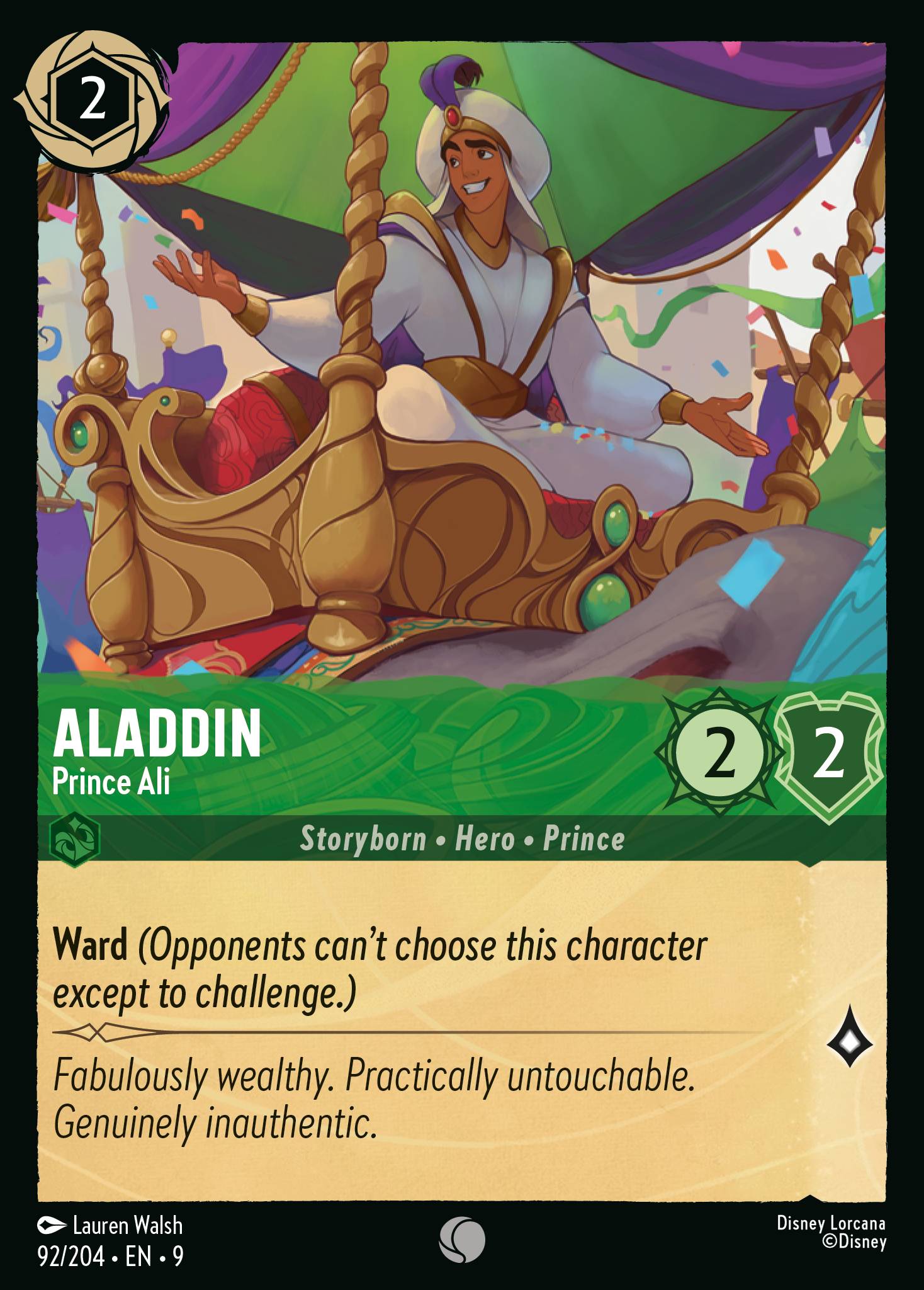 Aladdin — Prince Ali Disney Lorcana card