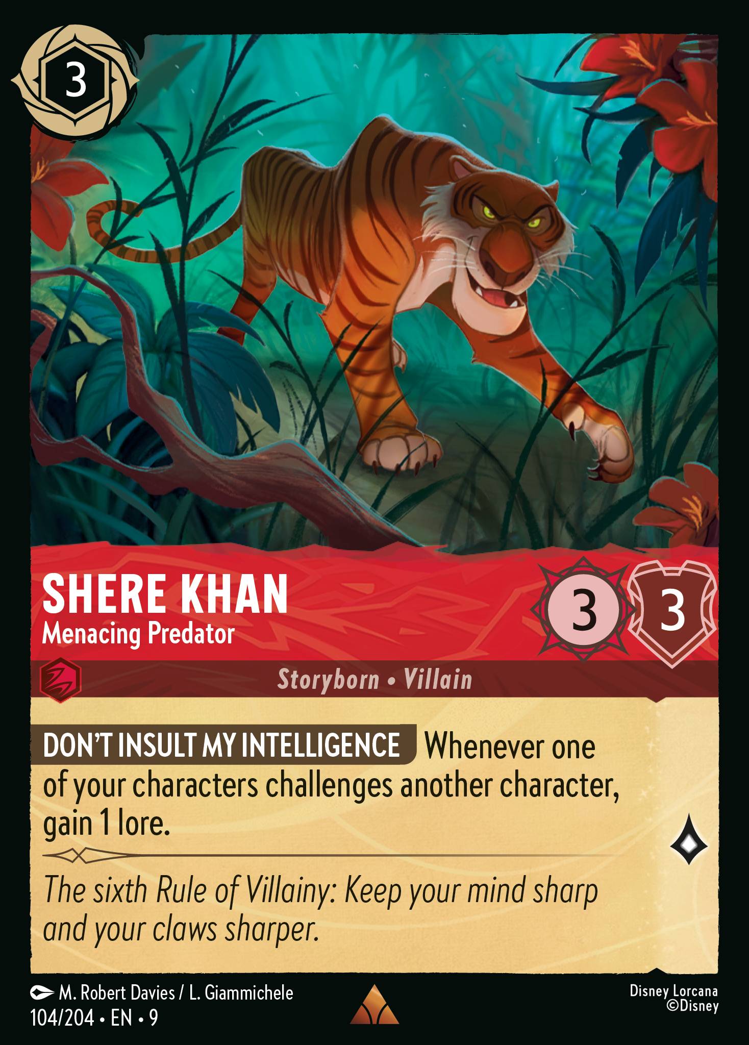 Shere Khan — Menacing Predator Disney Lorcana card