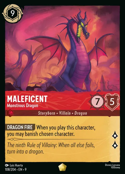 Maleficent — Monstrous Dragon Disney Lorcana card