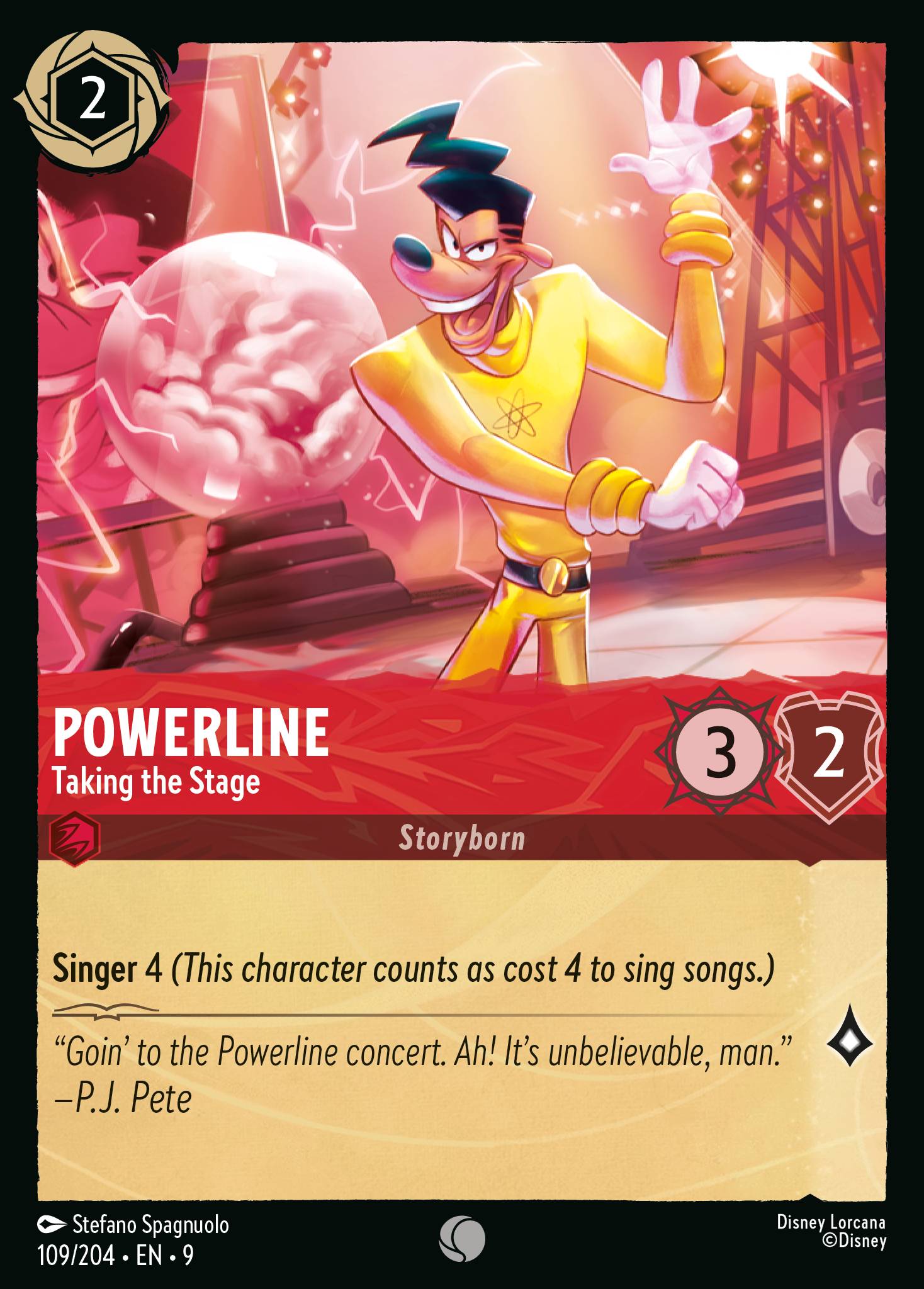 Powerline — Taking the Stage Disney Lorcana card