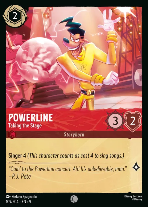 Powerline — Taking the Stage Disney Lorcana card