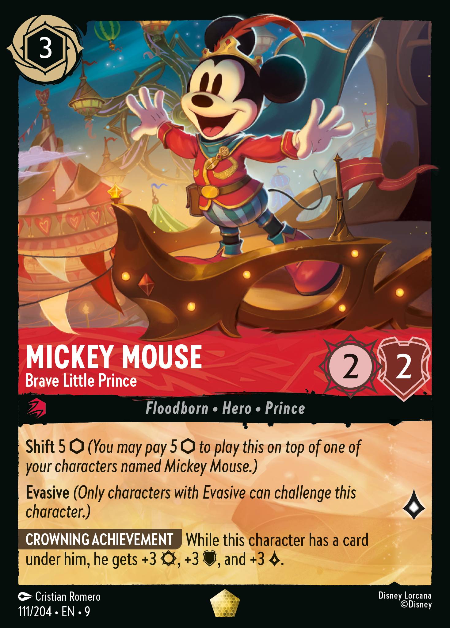 Mickey Mouse — Brave Little Prince Disney Lorcana card