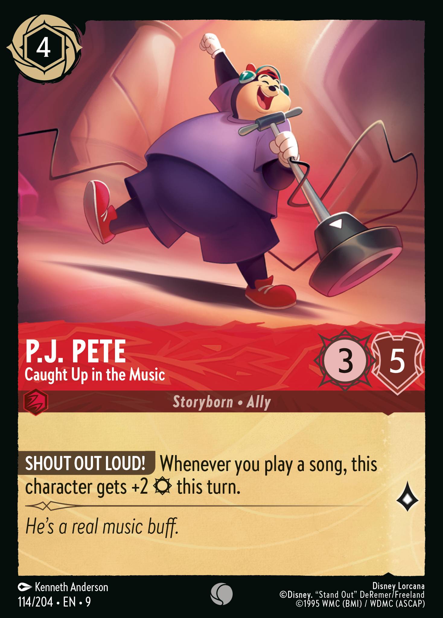 P.J. Pete — Caught Up in the Music Disney Lorcana card