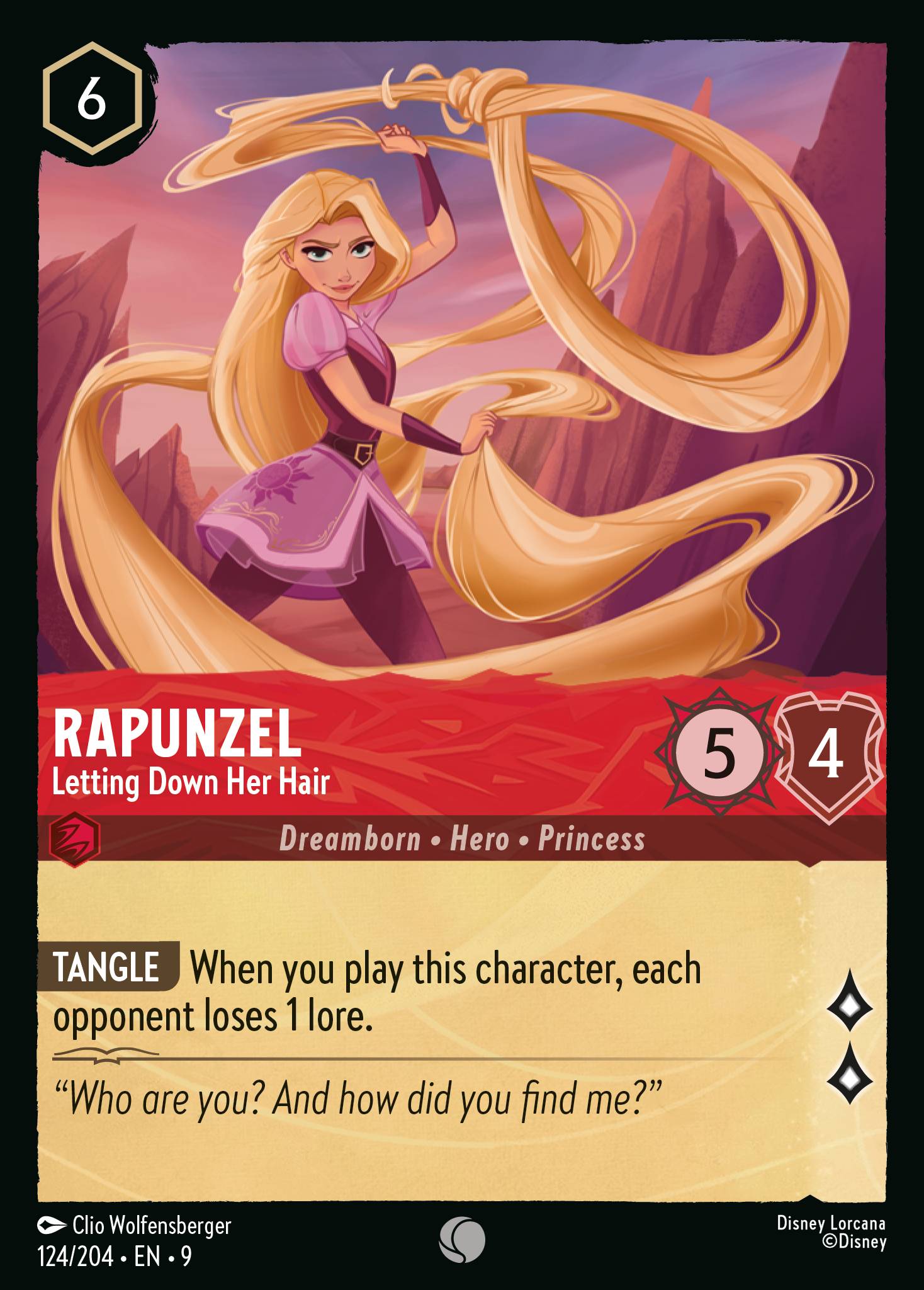 Rapunzel — Letting Down Her Hair Disney Lorcana card