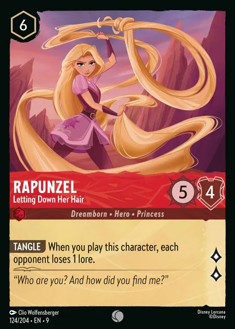 Rapunzel — Letting Down Her Hair Disney Lorcana card
