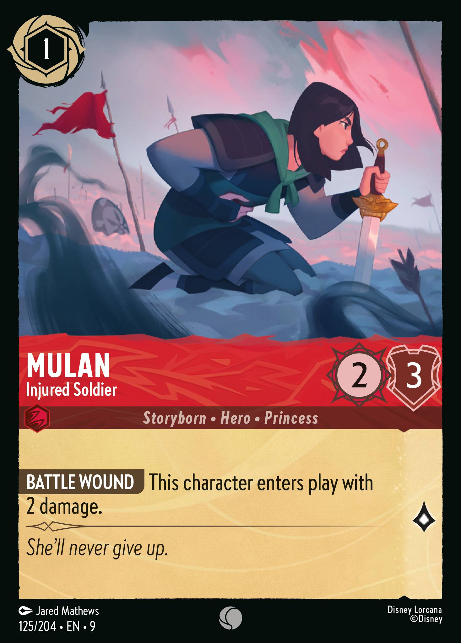 Mulan — Injured Soldier Disney Lorcana card
