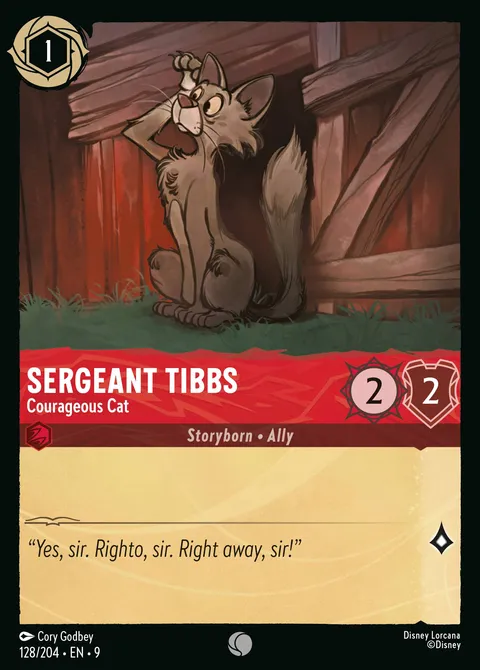 Sergeant Tibbs — Courageous Cat Disney Lorcana card