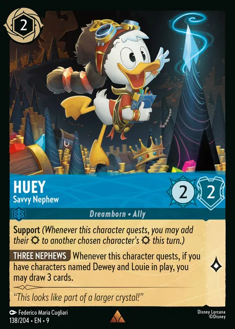 Huey — Savvy Nephew Disney Lorcana card