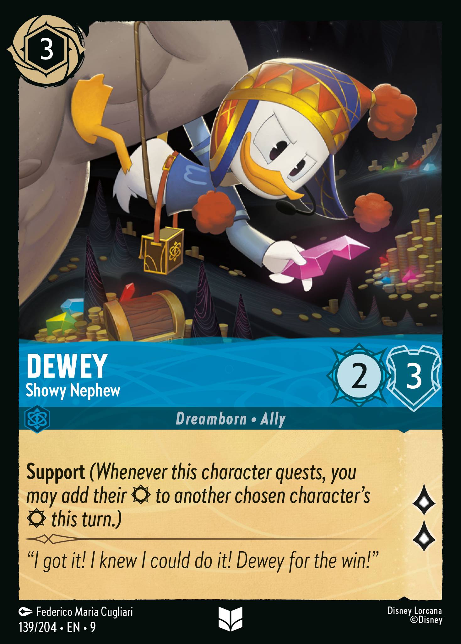 Dewey — Showy Nephew Disney Lorcana card