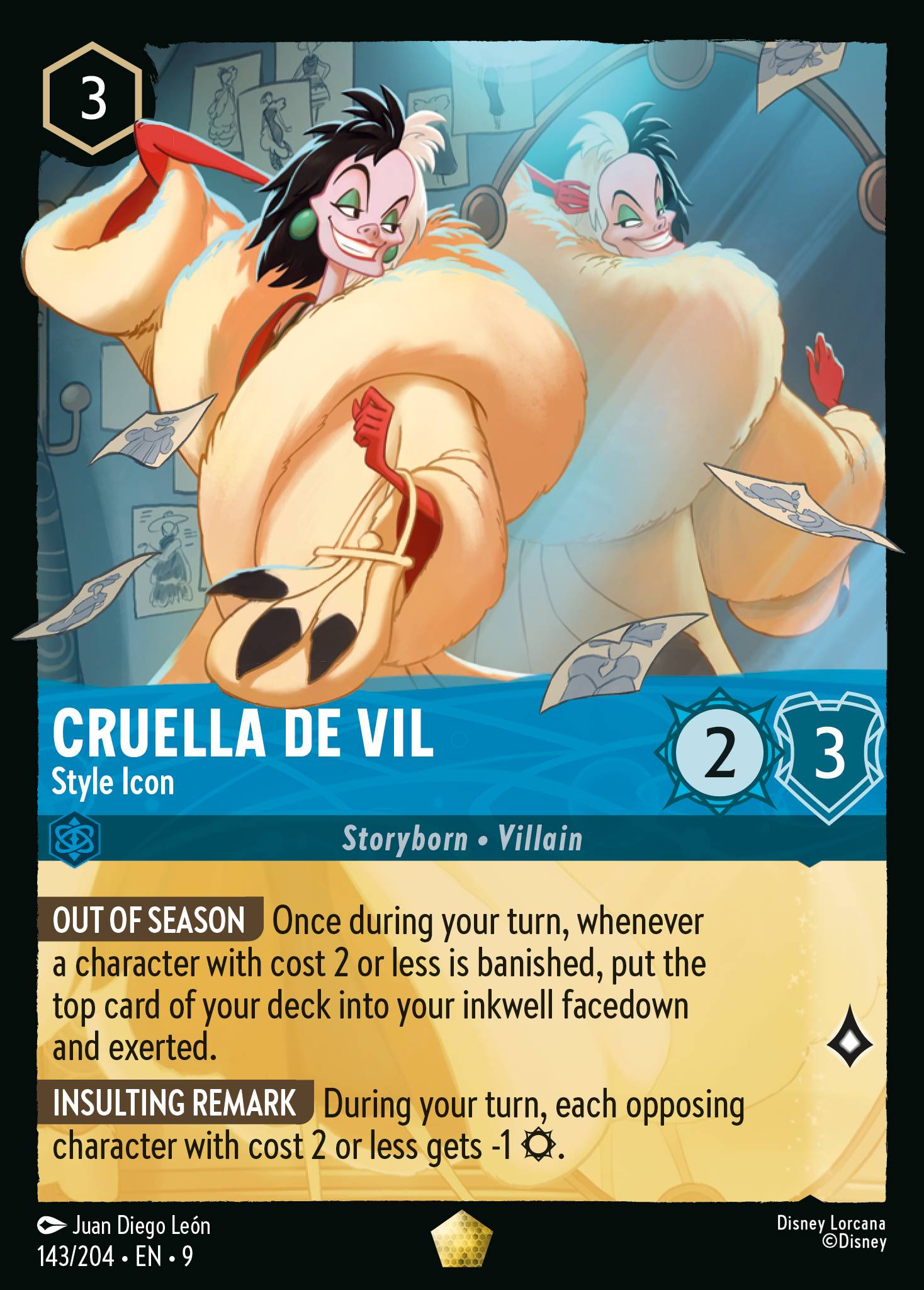 Cruella De Vil — Style Icon Disney Lorcana card