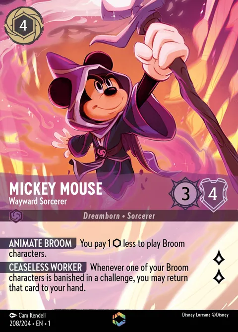 Mickey Mouse — Wayward Sorcerer Disney Lorcana card