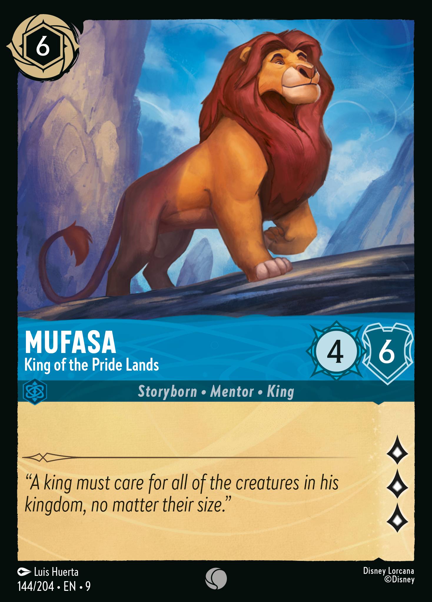 Mufasa — King of the Pride Lands Disney Lorcana card