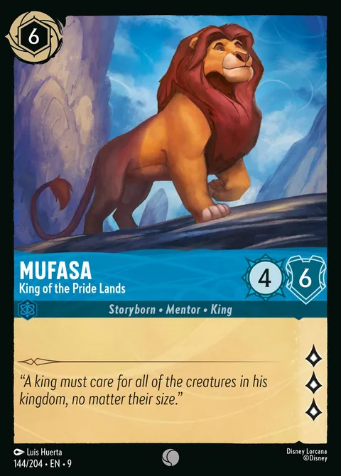 Mufasa — King of the Pride Lands Disney Lorcana card