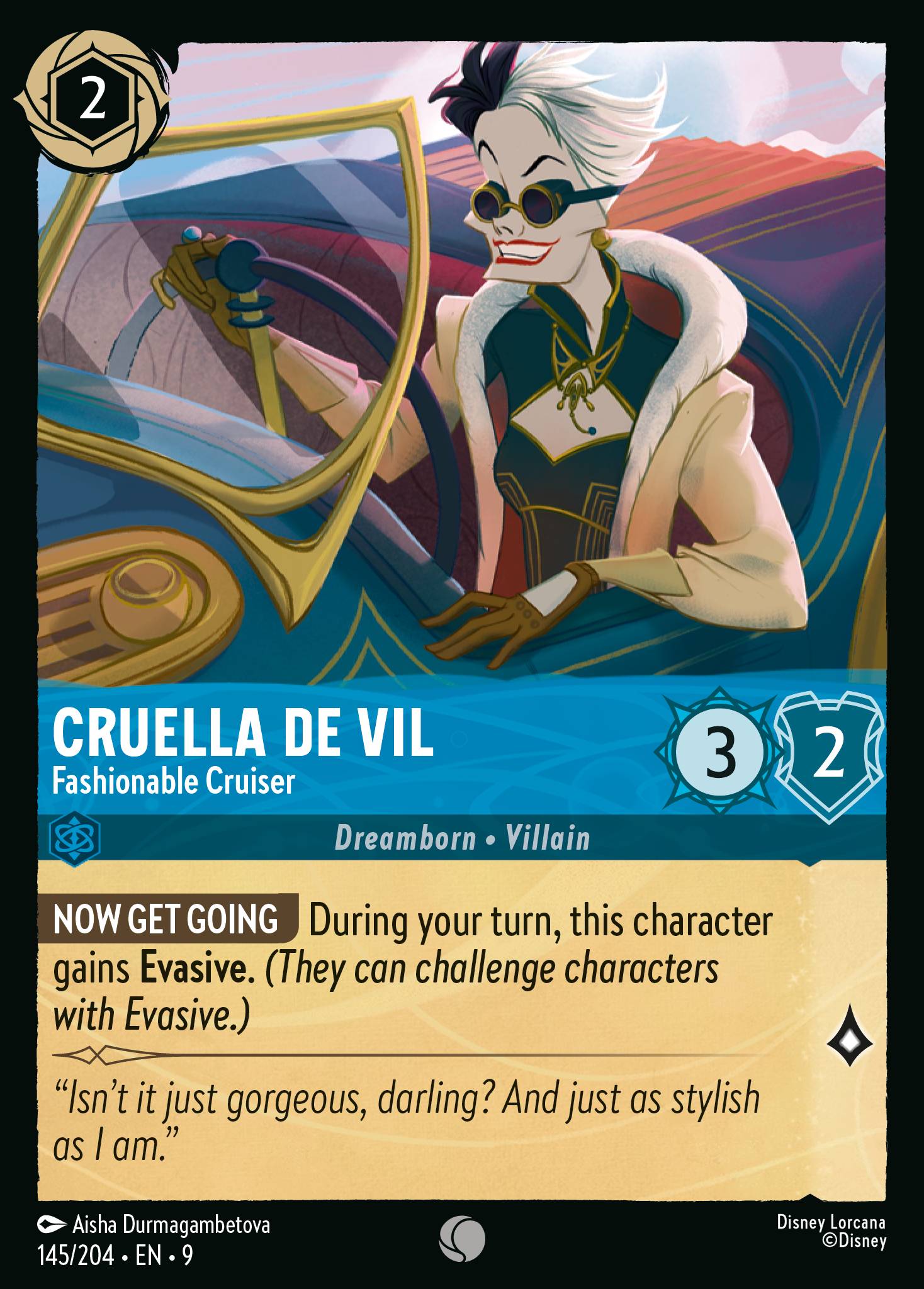Cruella De Vil — Fashionable Cruiser Disney Lorcana card