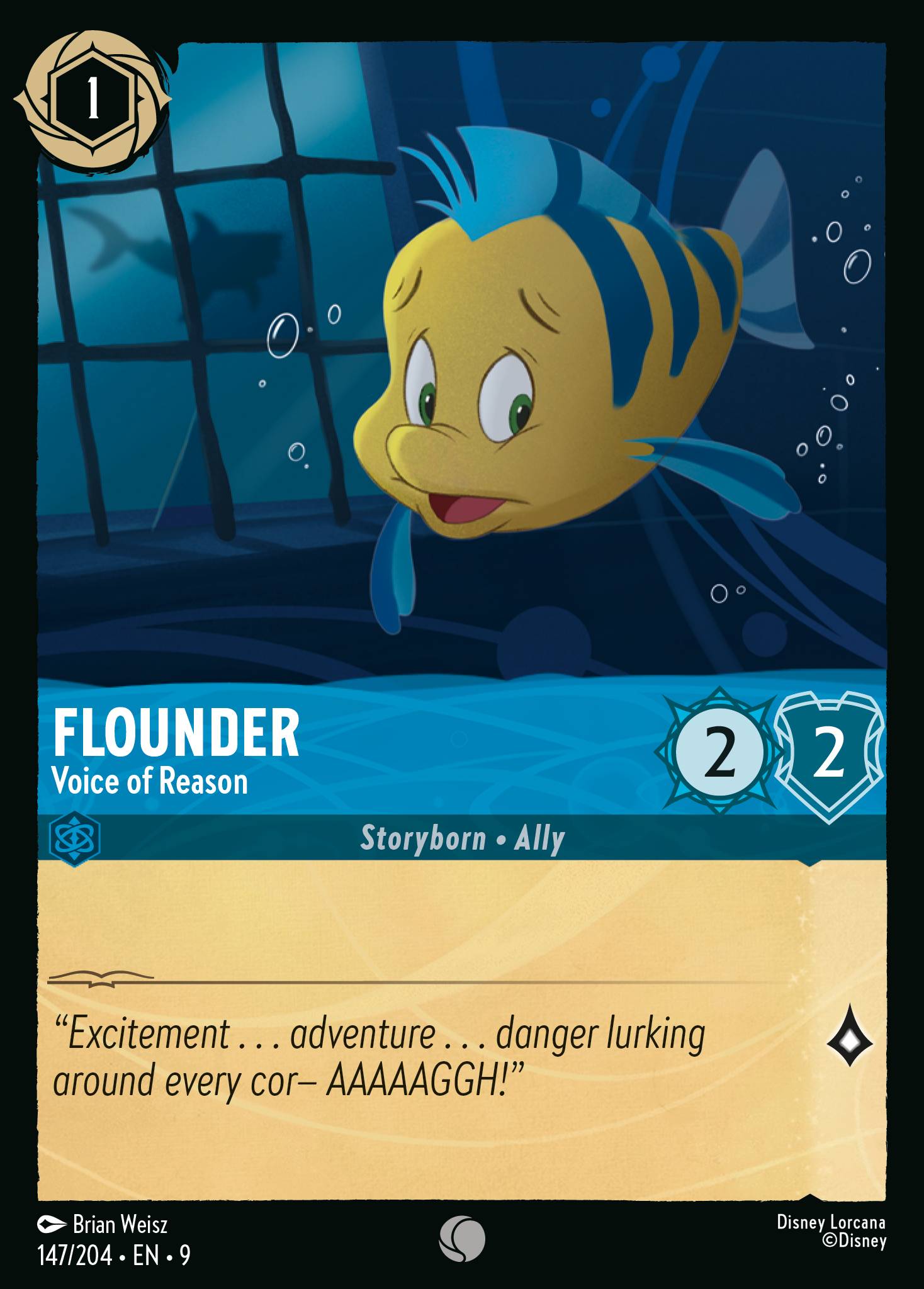 Flounder — Voice of Reason Disney Lorcana card