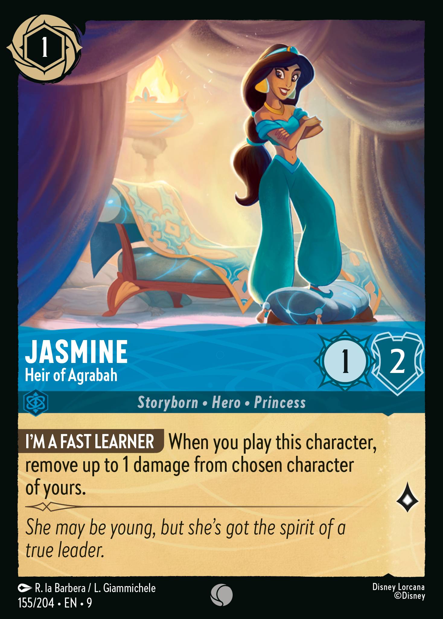Jasmine — Heir of Agrabah Disney Lorcana card