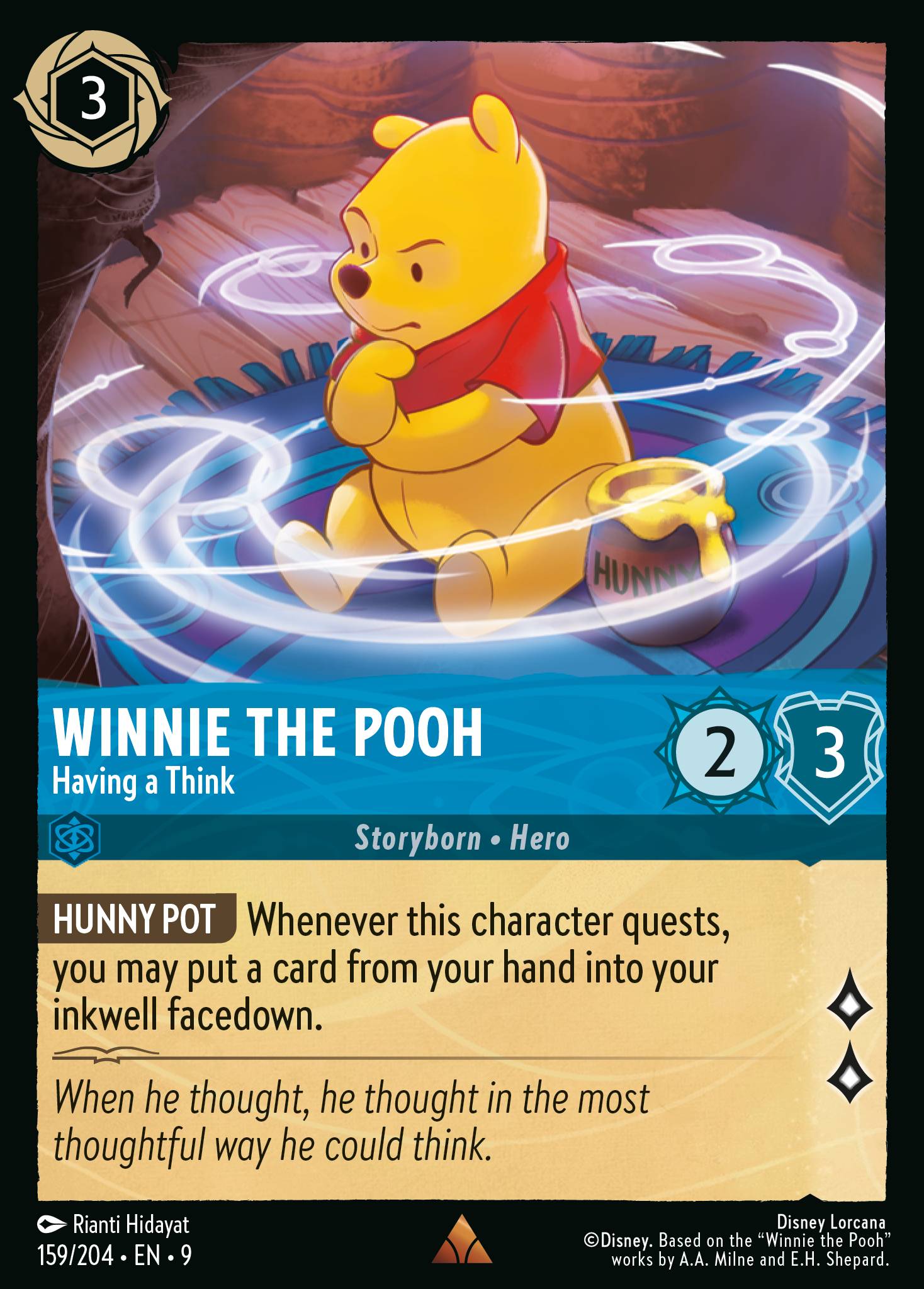 Winnie the Pooh — Having a Think Disney Lorcana card