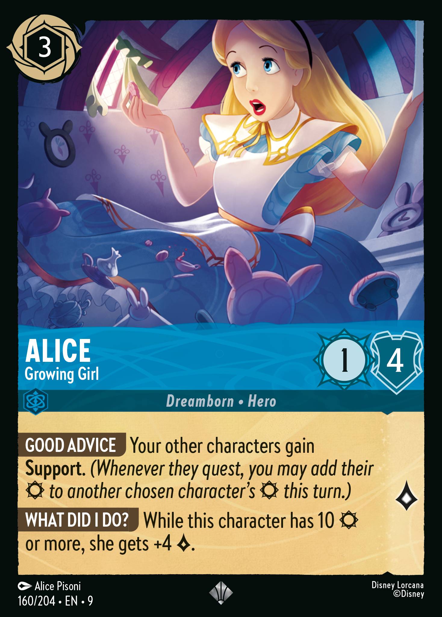 Alice — Growing Girl Disney Lorcana card