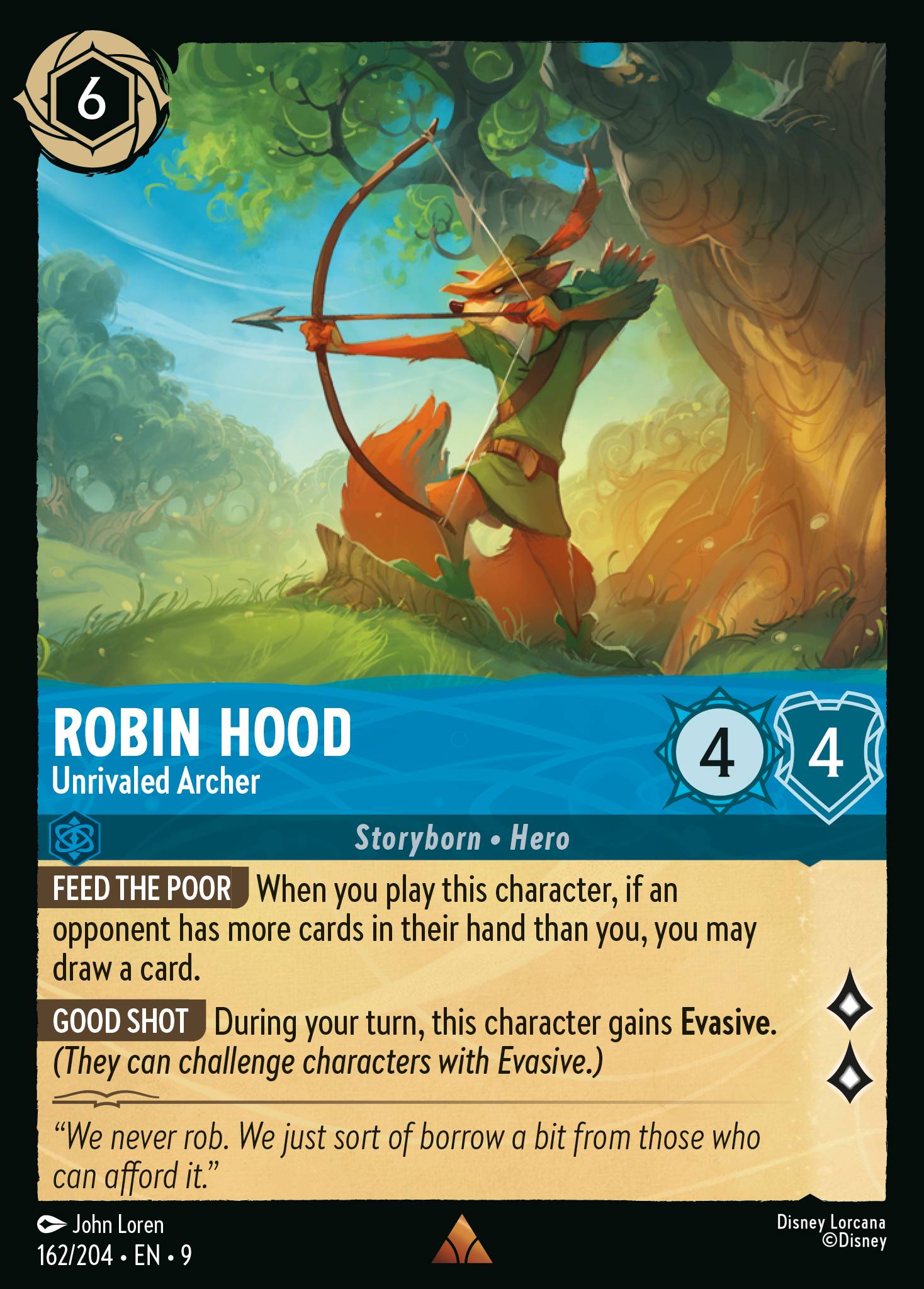 Robin Hood — Unrivaled Archer Disney Lorcana card