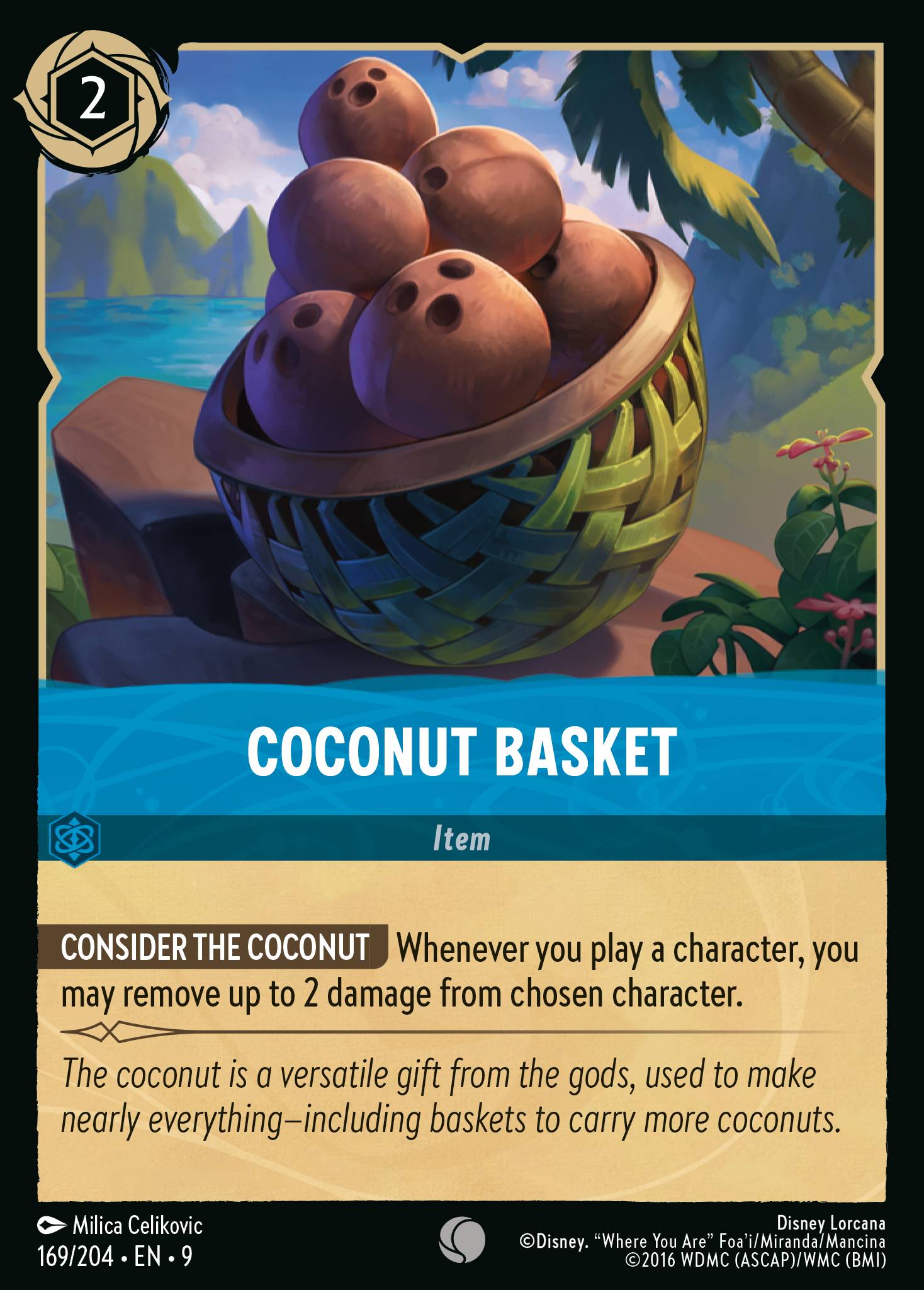Coconut Basket Disney Lorcana card