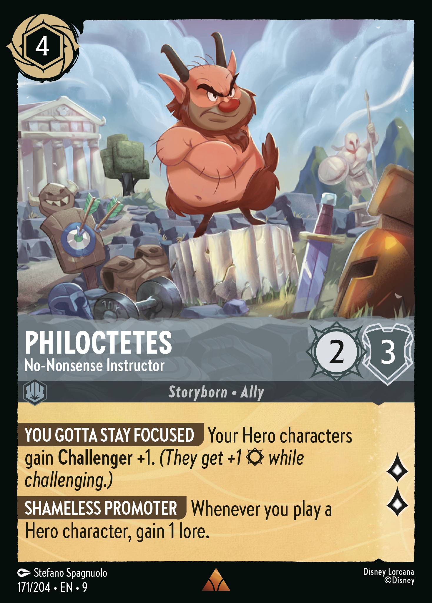 Philoctetes — No-Nonsense Instructor Disney Lorcana card