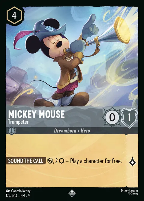 Mickey Mouse — Trumpeter Disney Lorcana card