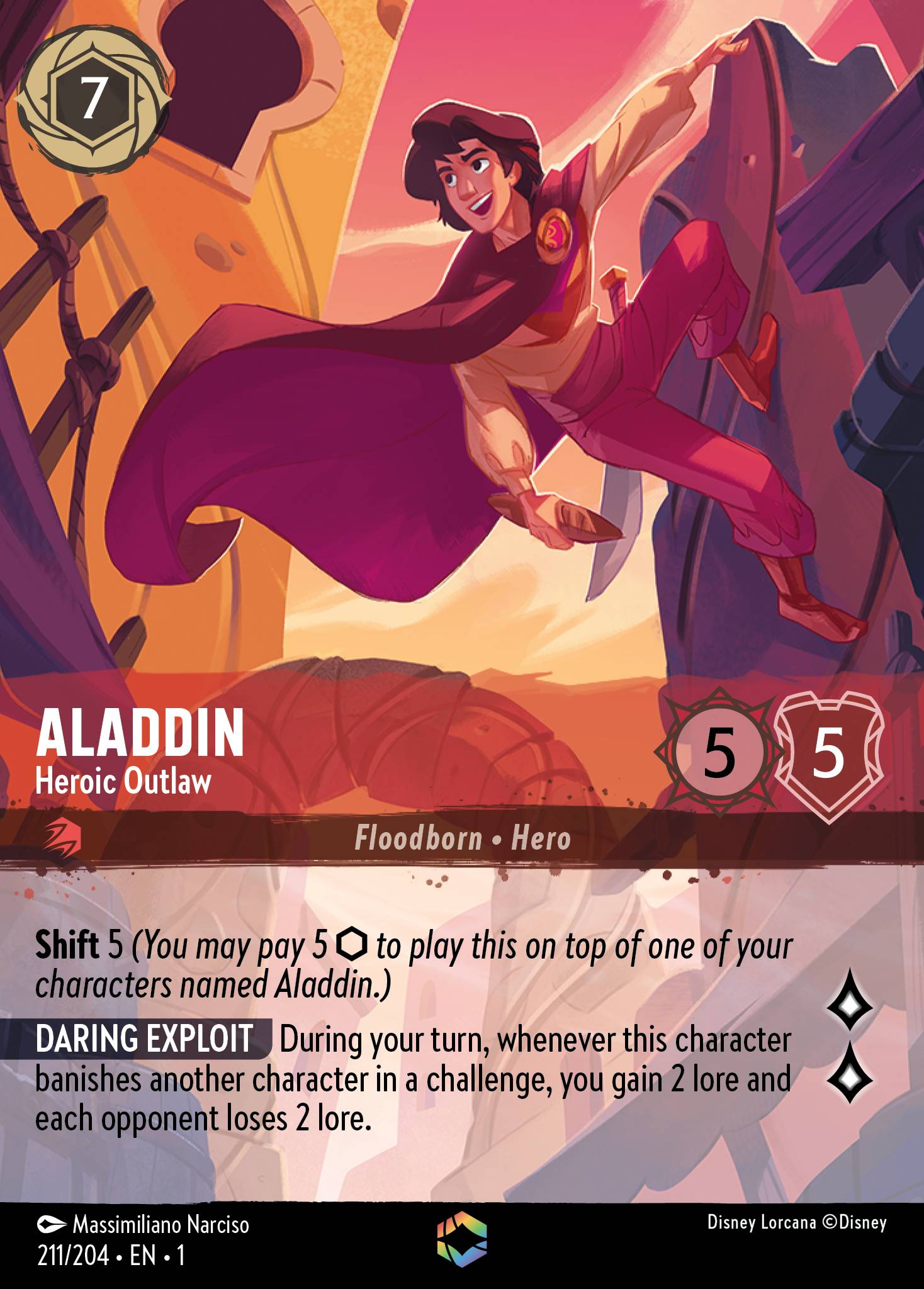 Aladdin — Heroic Outlaw Disney Lorcana card
