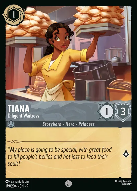 Tiana — Diligent Waitress Disney Lorcana card