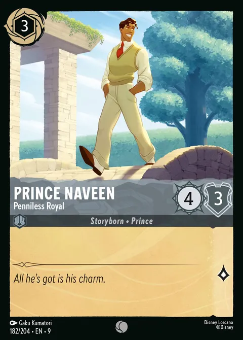Prince Naveen — Penniless Royal Disney Lorcana card