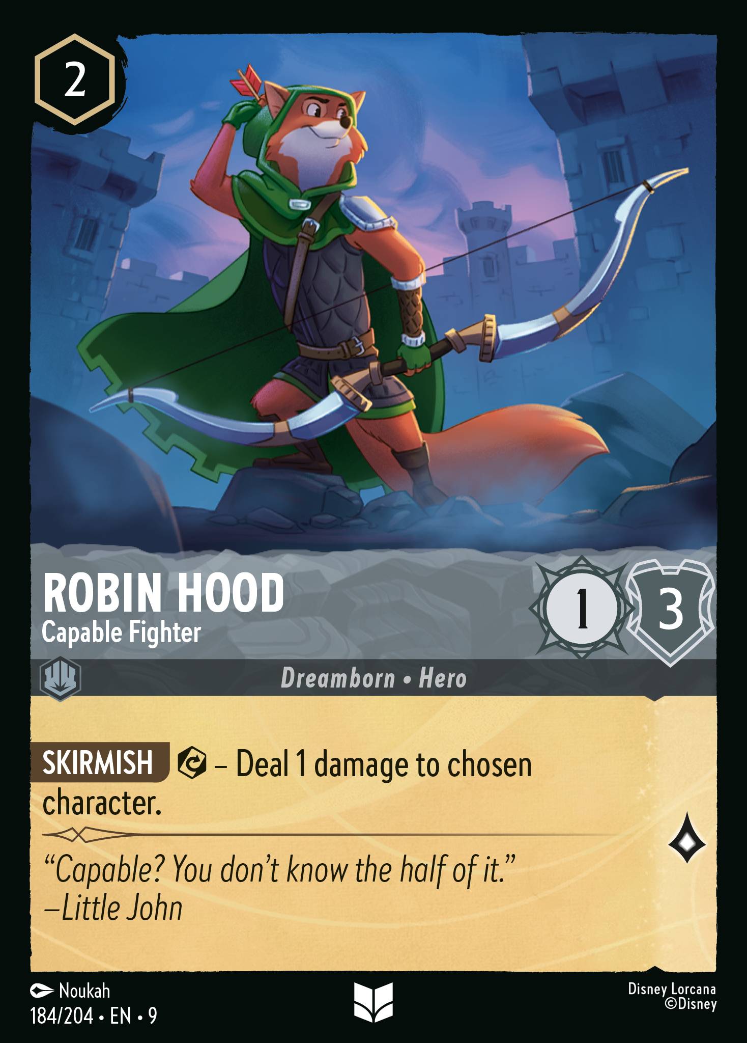 Robin Hood — Capable Fighter Disney Lorcana card